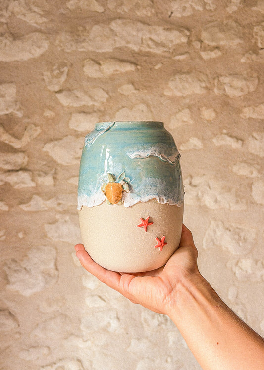 Grand vase – Étoiles de mer et tortue