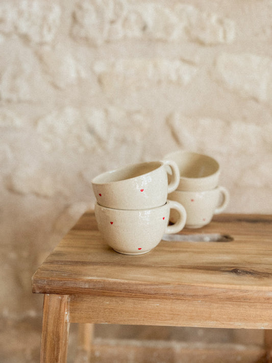 Tasse à café- Coeurs rouges imparfaites