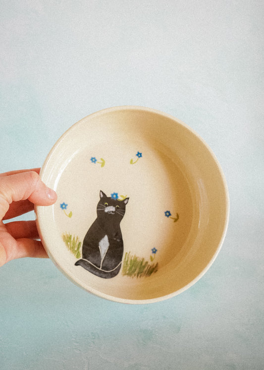 Assiette creuse - Chat noir