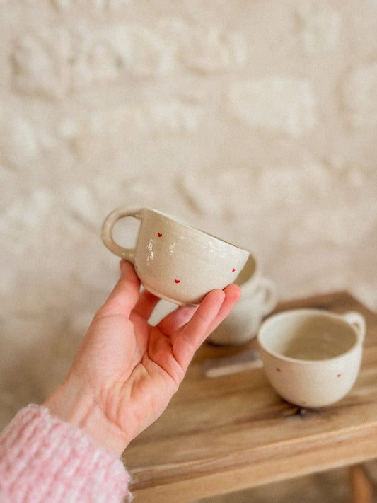 Tasse à café- Coeurs rouges imparfaites