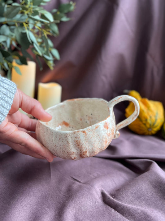 Tasse citrouille modelée pyrité