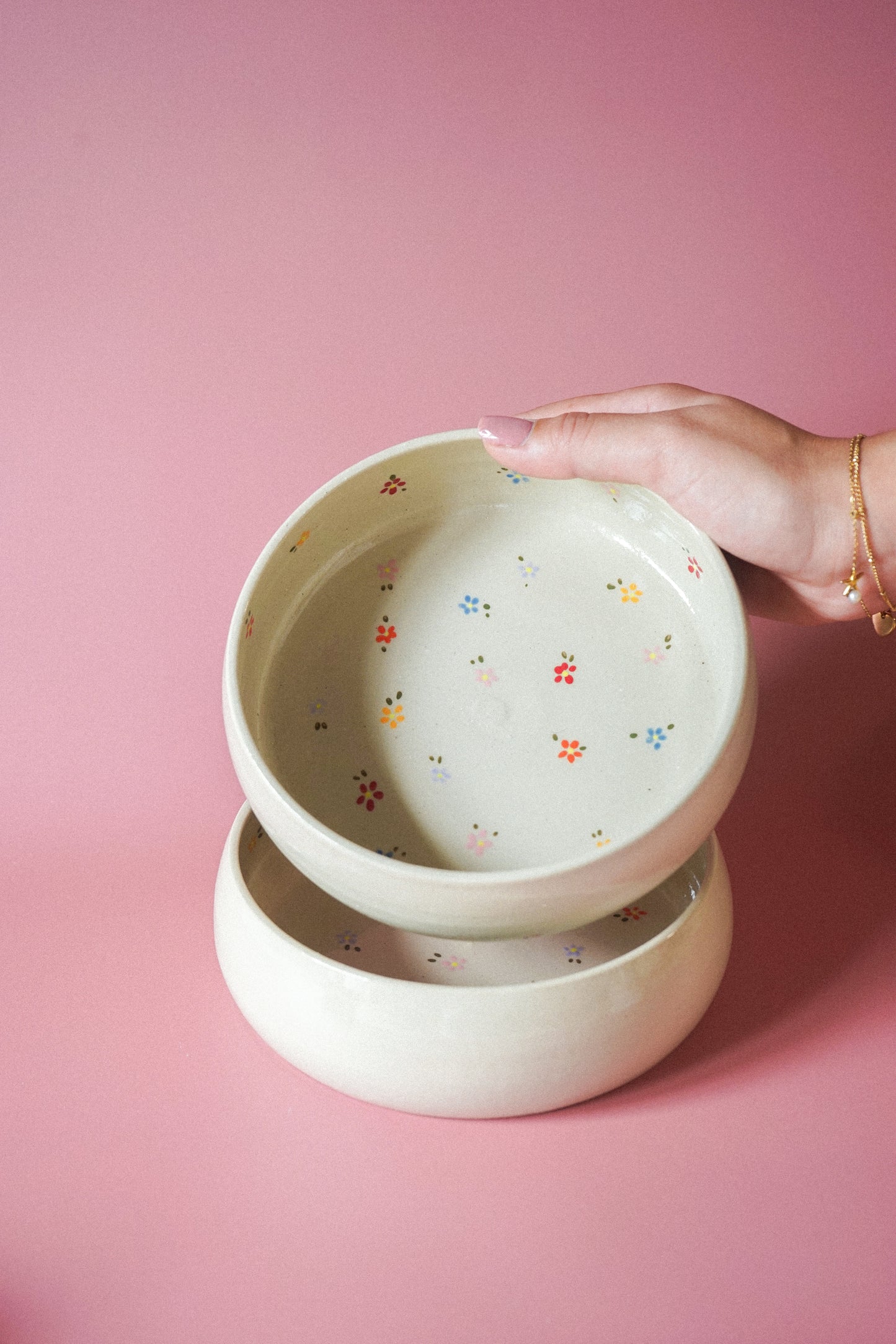 Assiette creuse - fleurs multicolores