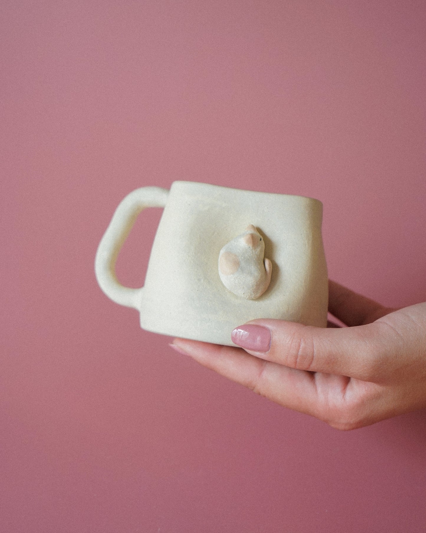 Tasse grès brute - chat lové