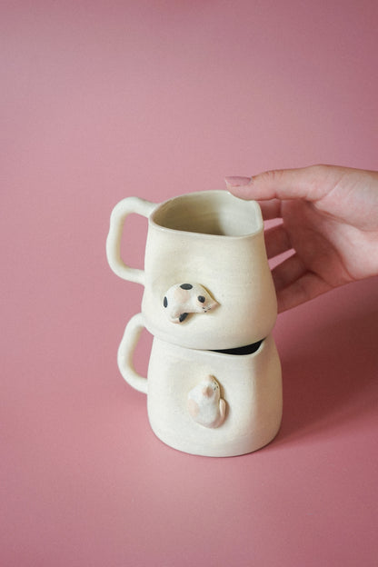Tasse grès brute - chat lové