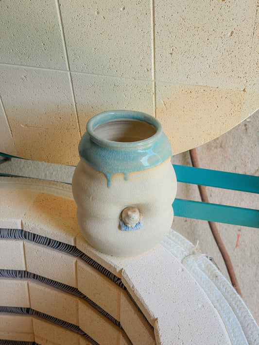 Vase artisanal en grès - chat modelé n°4